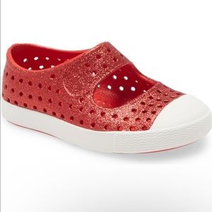 Native Shoes Juniper Bling Glitter Perforated Vegan Mary Jane